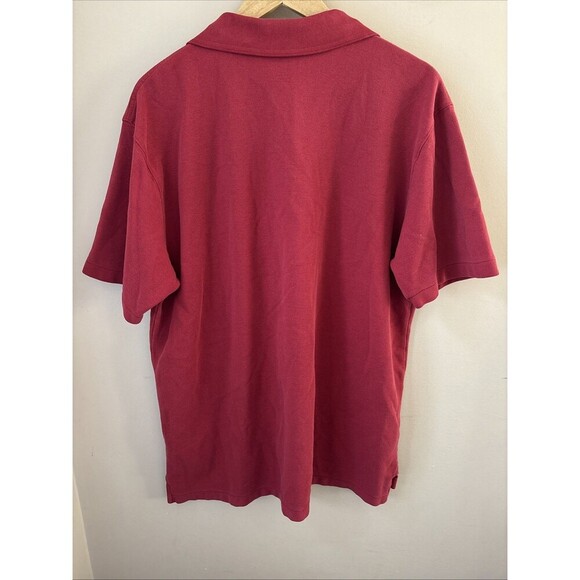 L.L. Bean Men’s Large Maroon Polo Shirt Short Sleeve Wrinkle Resistant Regular - Picture 8 of 8